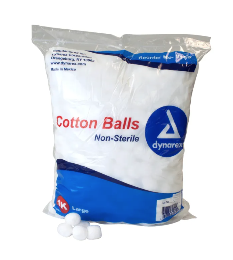 Dynarex - Dynarex Cotton Balls Large N/S - 1000/BAG - 2 BAGS PER