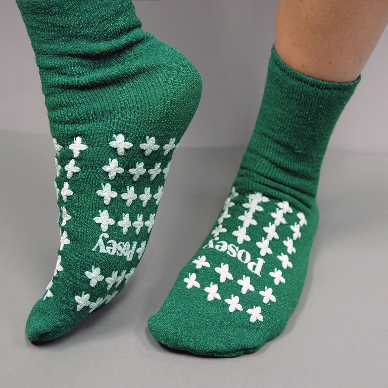 Posey - Posey Non-Skid Socks, Large, Green #6239LG