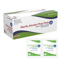 Alcohol Prep Pad, Sterile, Large - 100/bx 