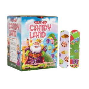 Candyland Bandages, 3/4in x 3 in, 100Bx band-aid bandaid band aid childrens children's child