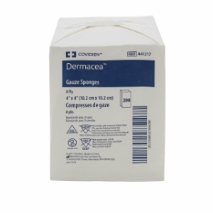Cardinal Health Dermacea Gauze Sponges, 4" x 4", 8-ply, N/S, 200/bg 