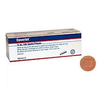 Coverlet 0.875" Round (Spots) Bandages, 100/bx band-aid bandaid band aid