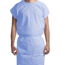 Dynarex Patient Exam Gown 3 ply T/P/T Universal (Blue), 50/cs 