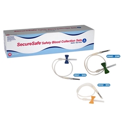 Dynarex SecureSafe Safety Blood Collection Set, 23G 3/4", 50/BX 