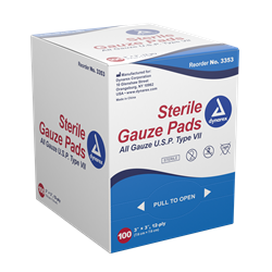 Gauze Pad Sterile 1s, 3x3 12 Ply - 100/bx 