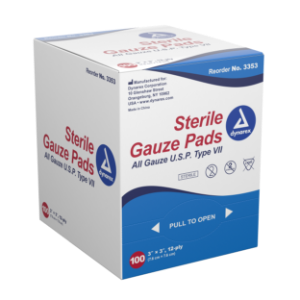 Gauze Pad Sterile 1's, 3x3 12 Ply - 100/bx 