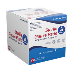 Gauze Pad Sterile 1s, 4x4 12 Ply - 100/bx 