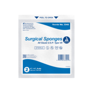 Gauze Sponge Sterile 2's, 4x4  8 Ply -25/bx 