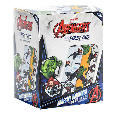 Marvel Avengers Hulk, Black Widow & Ant Man Bandages, 100/bx band-aid bandaid band aid childrens childrens child