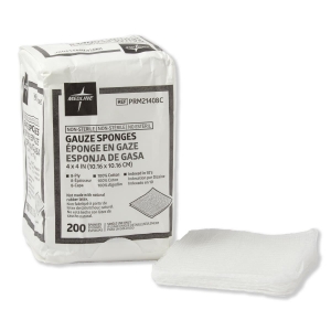 Medline Gauze Sponge, 4"x4", 8-Ply, N/S, 200/pk 
