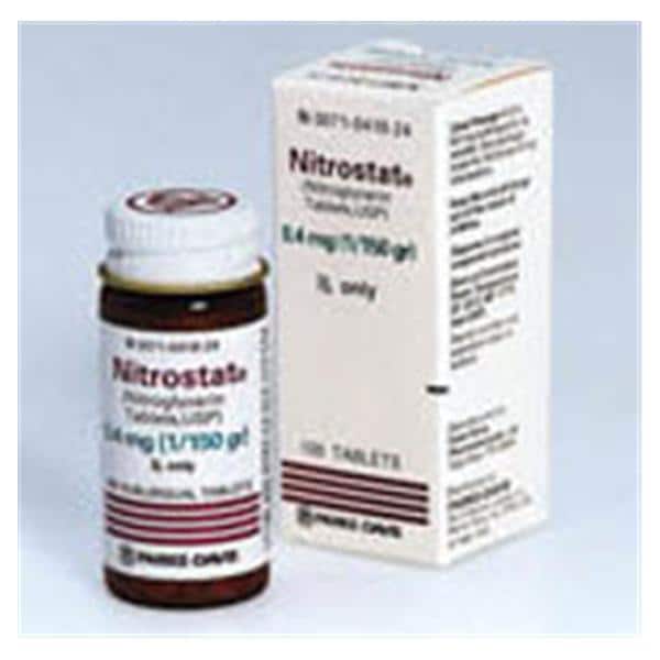 Nitrostat Sublingual Tablets, 1/150gr .4mg, 100/btl 