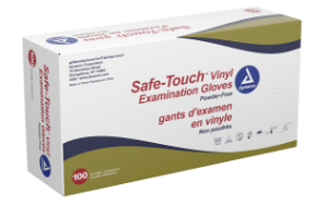 Safe-Touch Vinyl Exam Glove Powder Free - Medium, 10/100/BX/CS 