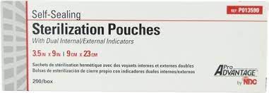 Self-Sealing Sterilization Pouches 3.5" x 9" 200/bx 