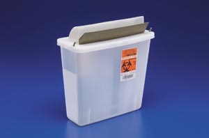 Cardinal Health Transparent Sharps Container, Mailbox Style, 5 Quart 
