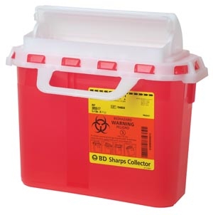 BD Sharps Collector, 5.4 Qt, Next Generation, Counter Balanced Door, Red 