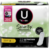 U by Kotex Regular Security Ultrathin Pads, 22/pk 