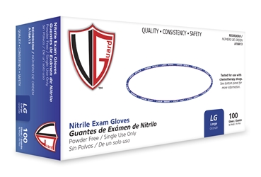 VGuard Nitrile Exam Gloves, 100/bx  