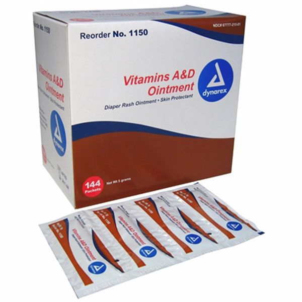 Vitamin A&D Ointment, 5g Foil Packets, 144/bx 