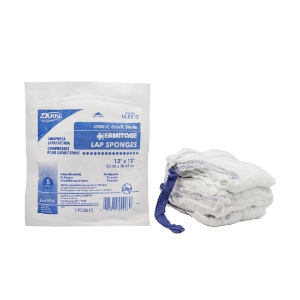 Dukal Laparotomy Sponge, 12" x 12", Sterile, X-Ray Detectable, Prewashed, Softpack, 5/pk, 20 pk/cs 
