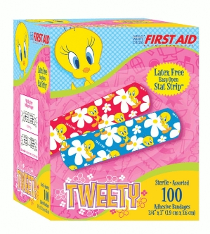 First Aid Looney Tunes Tweety Bandages 100 Count band-aid bandaid band aid childrens children's child