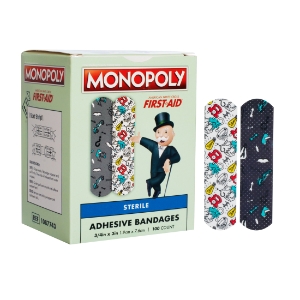 Monopoly Adhesive Bandaids, Stat Strip,  3/4" x 3", 100/Box band-aid bandaid band aid childrens children's child