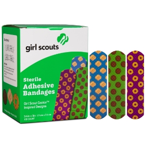 Girl Scouts Adhesive Bandages, 3/4" x 3", 100/Box.  band-aid bandaid band aid childrens children's child