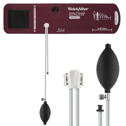 Welch Allyn Reusable Flexiport Cuff Inflation System, 2-Tube, Large Adult, Burgundy 