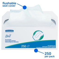 Scott Toilet Personal Seat Covers, 250/PK 