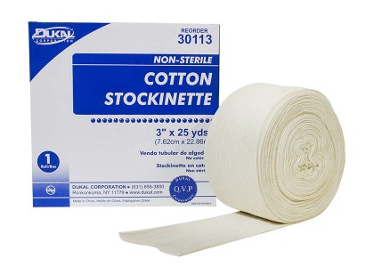 Dukal Non-Sterile Cotton Stockinette, 3" x 25yds 