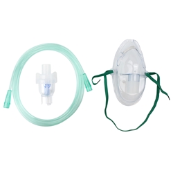 Small Volume Nebulizer Cup 6cc - 7ft Tubing, Adult Standard Connector w/ Aerosol Elongated Mask 