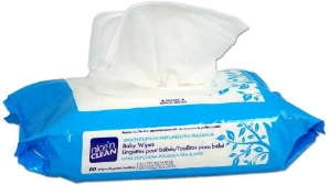 Nice'n Clean Baby Wipes, Unscented w/ Aloe and Vit E, 7.9" x 6.6", 80 Wipes/pk 