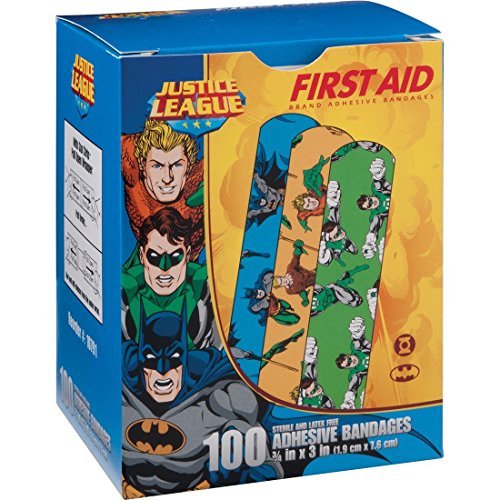 Justice League Bandages 3 x 3/4in 100/bx band-aid bandaid band aid childrens children's child