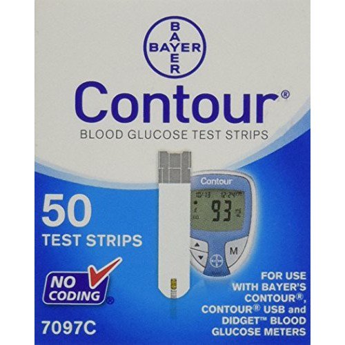 Bayer Contour Blood Glucose Test Strips, 50/bx 