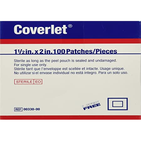 Coverlet 1.5" x 2" Adhesive Dressing Patch, 100/bx band-aid bandaid band aid