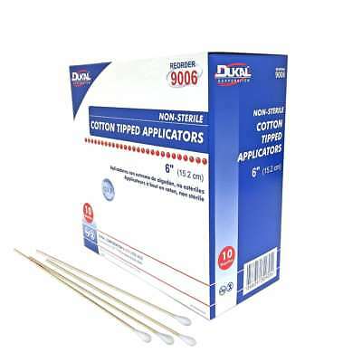 Cotton Tipped Applicators 6" Non-sterile 1000/box 