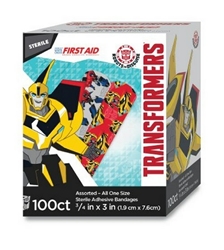 Transformers Assorted Bandages 3/4 in x 3in 100BX band-aid bandaid band aid childrens childrens child