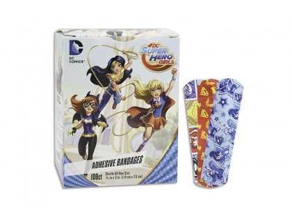DC Super Hero Girls Bandages 3/4 x 3 inch, Box/100 band-aid bandaid band aid childrens childrens child