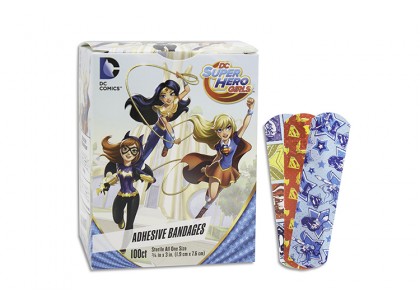 DC Super Hero Girls Bandages 3/4 x 3 inch, Box/100 band-aid bandaid band aid childrens children's child