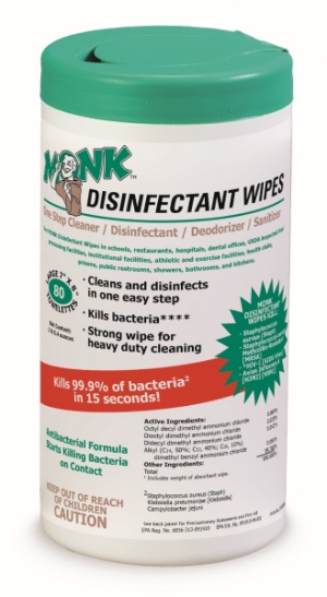MONK Surface Disinfectant Wipes - Kills Viruses and Bacteria 80/tub 