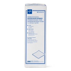 Medline 3" x 3" Nonsterile 100% Cotton Woven Gauze Sponges, 200/pk, 20pk/cs (4000 total) 