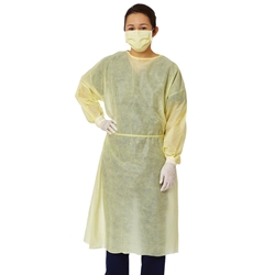 Medline Disp. SMS Medium-Weight Cover Isolation Gowns with Full Back, 100/cs 