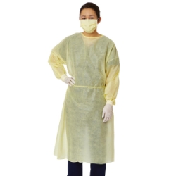 Medline Disp. SMS Medium-Weight Cover Isolation Gowns with Full Back, 100/cs 