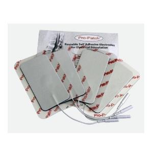 Pro-Patch Reusable Self Adhesive Electrodes White Foam Black Carbon Film, 2" x 4", 4/pk, 5pk/bx (20 total) 