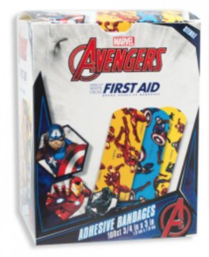 Marvel Avengers Captain America Iron Man & Black Panther Bandages, 100/bx band-aid bandaid band aid childrens children's child