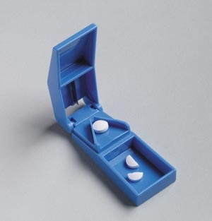 Pill Cutter, Blue, Stainless Steel Blade 
