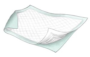 Cardinal Health Fluff and Polymer Green Underpads, 10/bg, 5 bg/cs 