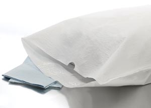 Graham Medical Tissue/Poly Value Pillowcase, 21" x 30", Blue, 100/cs 