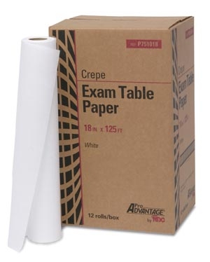 Pro Advantage Exam Table Paper White Crepe 18" x 125' 12/cs 
