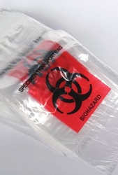 Medegen Medical Specimen Collection Bag Zip Closure, 6"x9" Biohazard Black/ Red Print, 1000/cs 