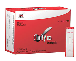 Clarity Diagnostics Pregnancy Clarity HCG Test Cassettes, CLIA Waived, 25/bx 